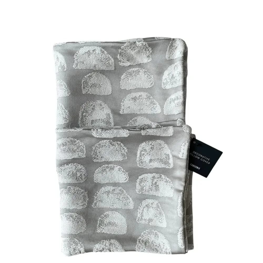 (2) Z Gallerie Naomi Decorative Pillow Covers 22x22 Gray & White $120 New